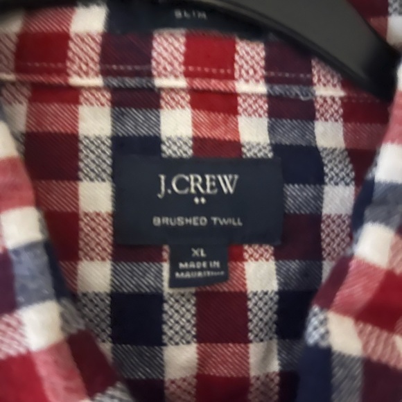 J.Crew Button Down XL Red White Blue. Brushed Twill - Picture 2 of 3